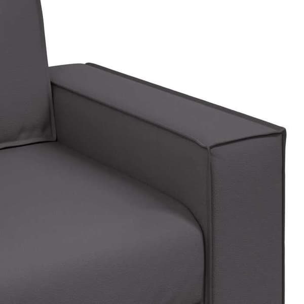 Fåtölj - EXKLUSIVT HEM - Klassisk rektangulär form - Grå konstläder - 1 plats - 100 cm Grå