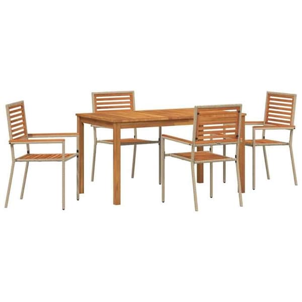 Maison Exclusive - 5-delars matsalsset för trädgård Beige