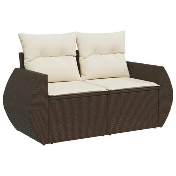 Maison Exclusive - Trädgårdsmöbler med kuddar 6 delar brun flätad resin