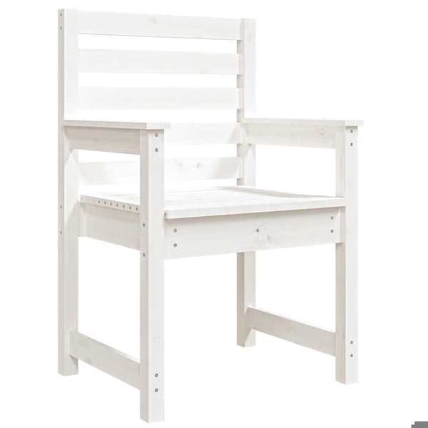 Maison Exclusive - Trädgårdsstolar set om 2 vit 60x48x91 cm massiv furu