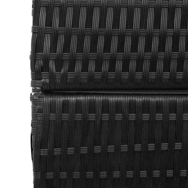 Paravent - MAISON EXCLUSIVE - 195 x 180 cm - Polyrotin - Sort - Sammenklappelig Svart