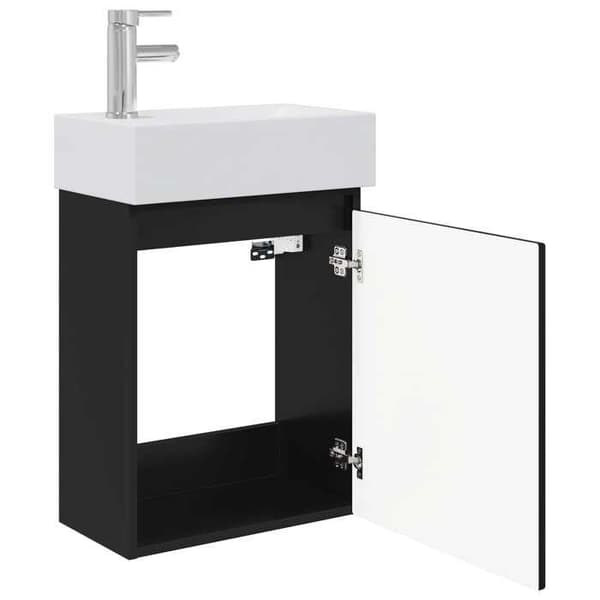 Maison Exclusive - Badeværelsesmøbel med sort vandhane 45,5 x 22,5 x 84 cm
