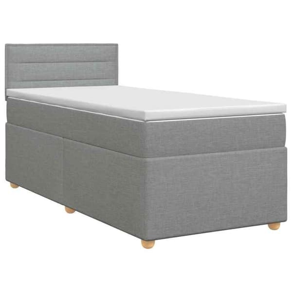 Maison Exclusive - Boxspring säng med madrass Ljusgrå 90 x 190 cm Tyg