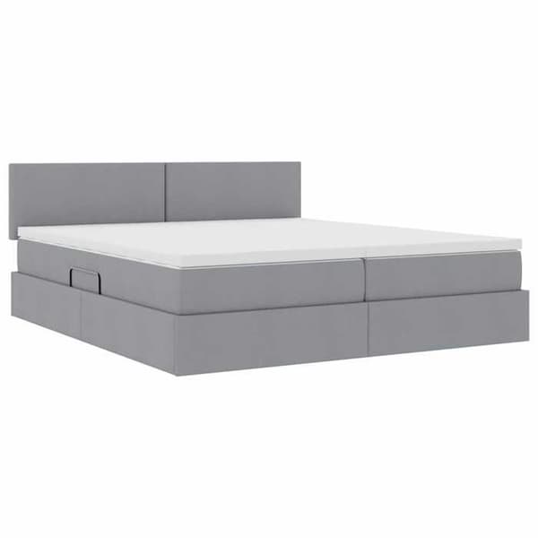 Maison Exclusive - Opbevaringsseng Lys Grå 180 x 200 cm Syntetisk Læder Ljusgrått