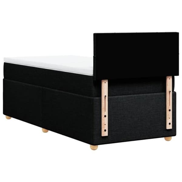 Maison Exclusive - Sengesofa med lamelbund og madras Sort 80x200 cm Stof
