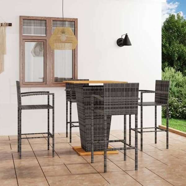 Maison Exclusive - 5 osan puutarhabaariharjoitussetti Harmaa Grå