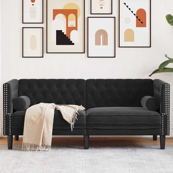Maison Exclusive - Sort Sofa 174 x 74,5 x 70,5 cm Velour