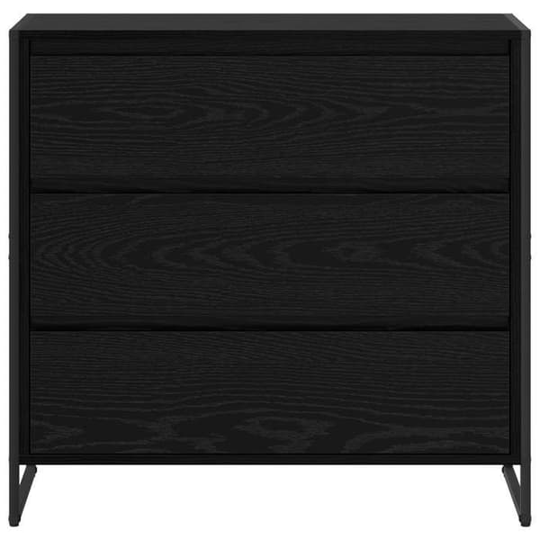 Maison Exclusive - Buffet Sort egetræ 79 x 36 x 75.5 cm Ingeniørtræ