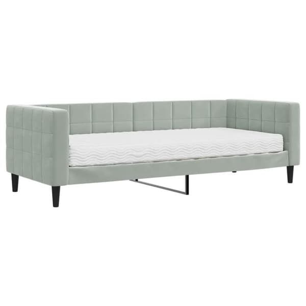 Maison Exclusive - Dagbädd med ljusgrå madrass 80x200 cm sammet Ljusgrått
