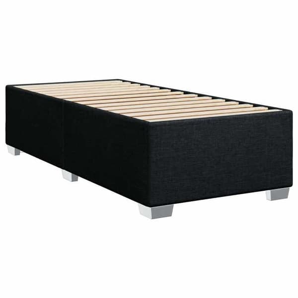 Lys boxspring - MAISON EXCLUSIVE - 90 x 200 - Sort - Polyesterstof - Justerbar hovedgærde Svart