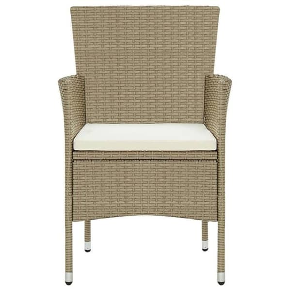 Maison Exclusive - Matstolar för trädgård, set om 4, flätad resin, beige