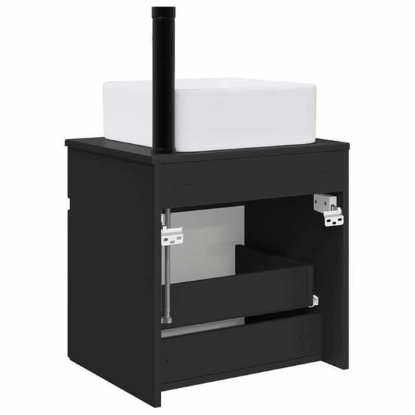 Maison Exclusive - Væghængt håndvaskmøbel Sort 49 x 41 x 63 cm Ingeniørtræ