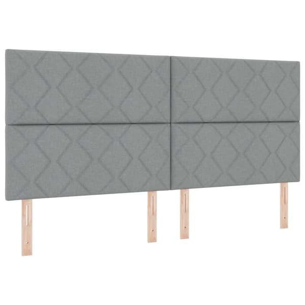 Maison Exclusive - Boxspring seng med madras Lys grå 200 x 200 cm Stof Ljusgrått