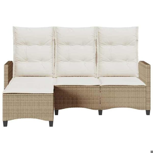 Maison Exclusive - Justerbar havemøbelsofa med L-formede puder i beige polyrotin beige