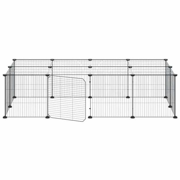Maison Exclusive - 20-panelers kæledyrbur med dør Sort 140x70x35 cm