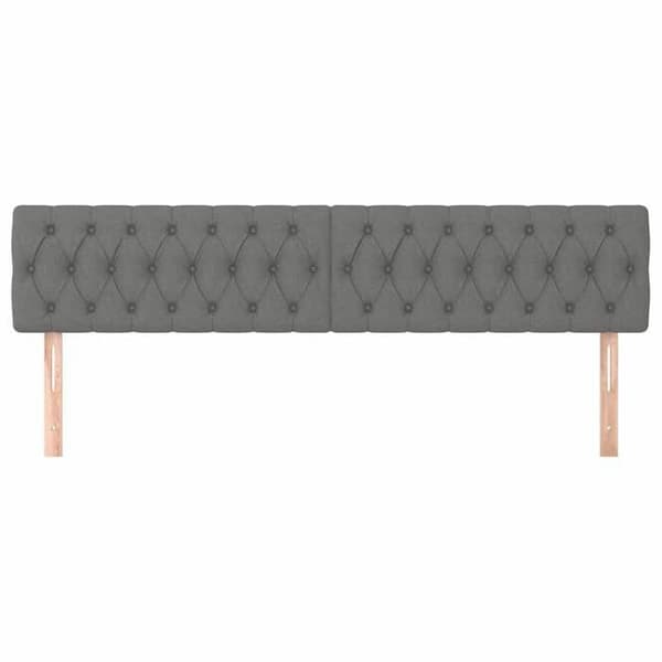 Maison Exclusive - Mörkgrå sänggavlar 180x7x78/88 cm Tyg Mörkgrå