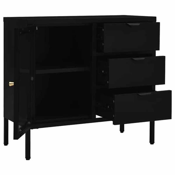 Maison Exclusive - Buffet Sort 75x35x70 cm Stål og hærdet glas