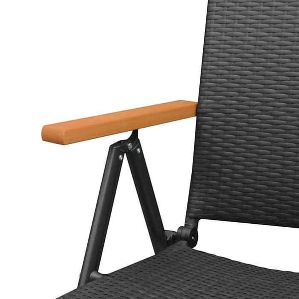 Maison Exclusive - Stabelbare klapstole, sæt af 2, i sort syntetisk rattan