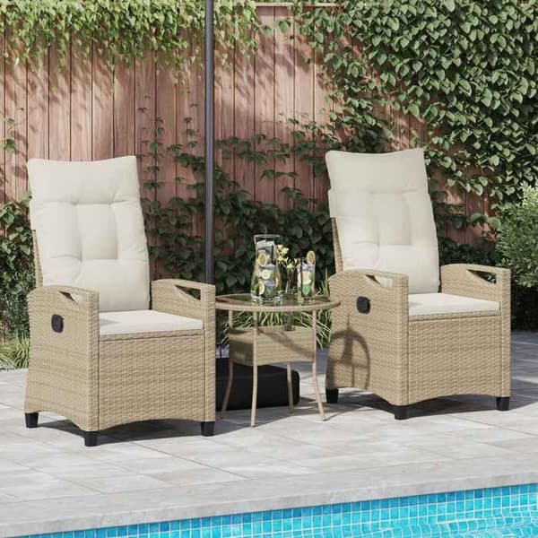 Maison Exclusive - Trädgårdsstol 2 st Beige och krämfärgad Stål och Polyester Beige och kräm