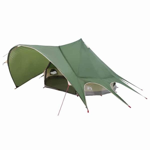 Maison Exclusive - Teepee-teltta 3 hengelle, vihreä ja harmaa