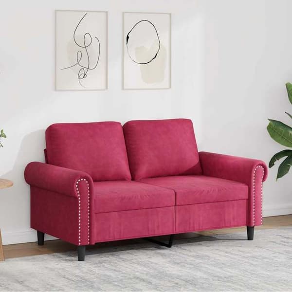 Maison Exclusive - Soffa 2-sits Röd vinröd 120 cm Sammet
