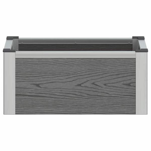 Höjd växtlåda - EXKLUSIV HEM - Unik - Grå - 50 x 30 x 22 cm - WPC & aluminium Grå