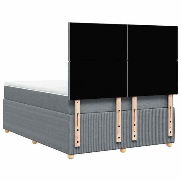 Maison Exclusive - Sengebund med lameller og madras Lys grå 160x200cm Stof
