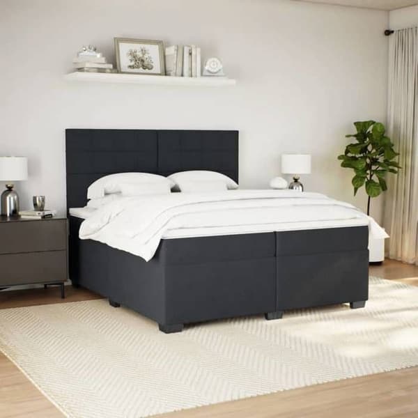Maison Exclusive - Sängyn runkopatja ja patja Musta 200x200 cm Sametti