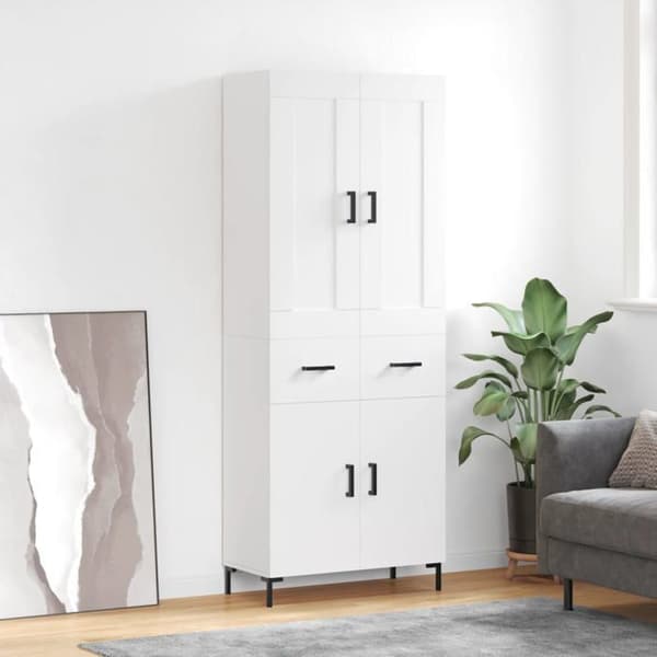 Maison Exclusive - Buffé hög Vit 69,5x34x180 cm Ingenjörsträ Vit