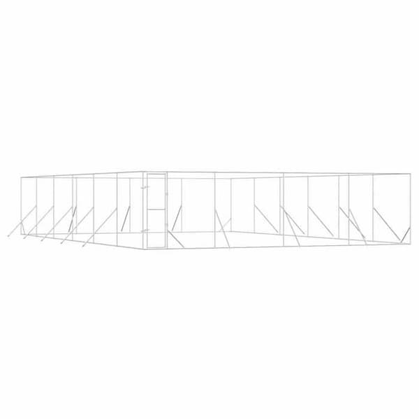 Maison Exclusive - Utomhus hundgård silver 8x12x2 m galvaniserat stål silver-