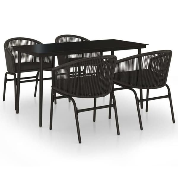 Maison Exclusive - Have spisebordssæt 5 stk Sort