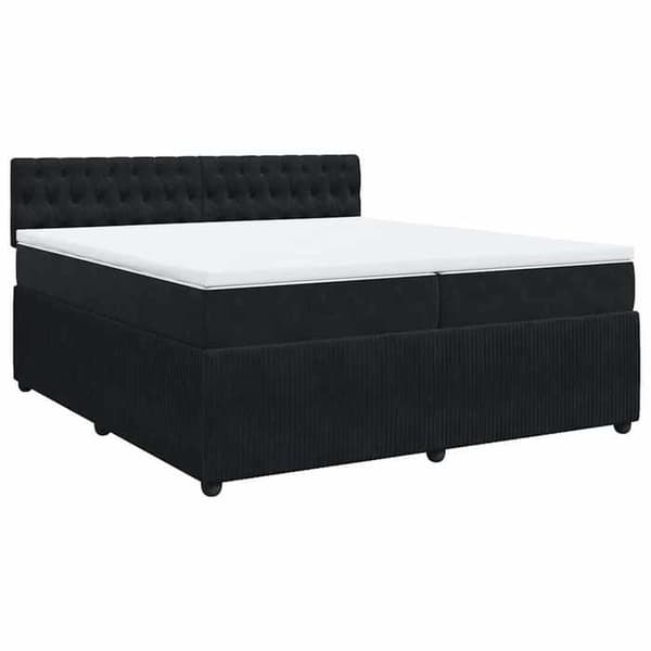 Maison Exclusive - Sängyn runkopatja ja patja Musta 200x200 cm Sametti