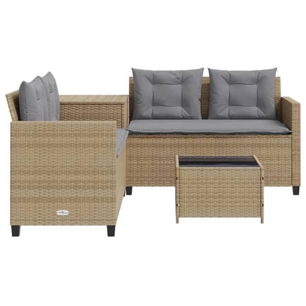 Maison Exclusive - Have sofa med bord og puder i L-form beige
