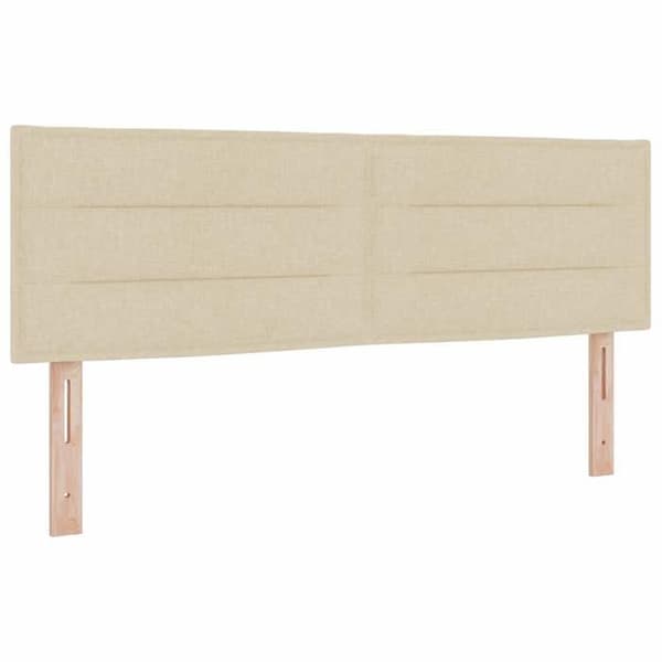 Maison Exclusive - Boxspring säng med madrass Crème 140 x 190 cm Tyg