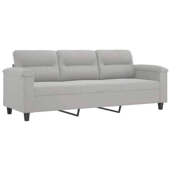 Maison Exclusive - Sæt af 3 sofaer med lysegrå puder i mikrofiberstof