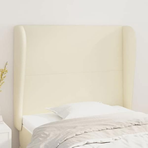 Maison Exclusive - Hovedgærde med ører Creme 103x23x118/128 cm Simililæder Grädde