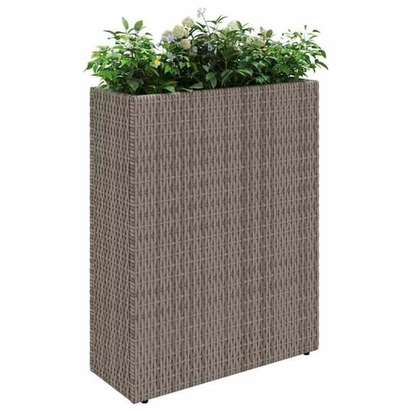 Jardinière - MAISON EXCLUSIVE - 55 x 22 x 70 cm - Polyrottinki - Suorakulmainen - Harmaa