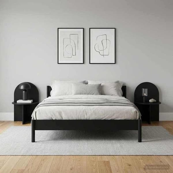 Maison Exclusive - Natbord 2 stk Sort eg 48 x 49 x 65 cm