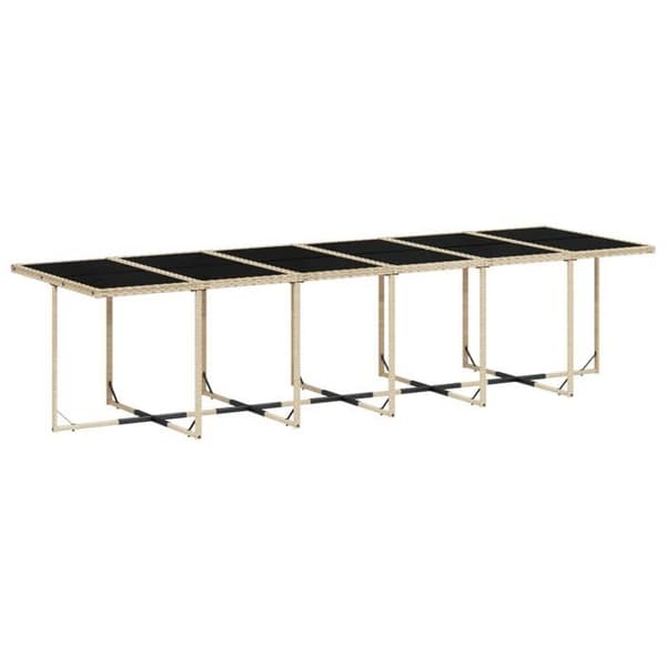 Maison Exclusive - Trädgårdsset med matbord och kuddar 13 delar beige