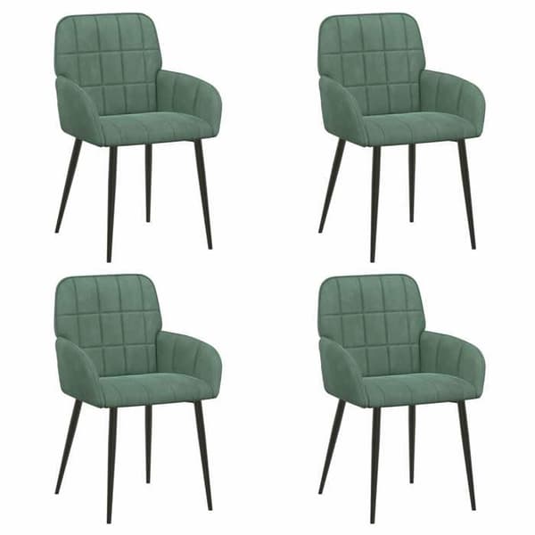 Maison Exclusive - 4 kpl Samettiset Ruokatuolit Vihreä Meri