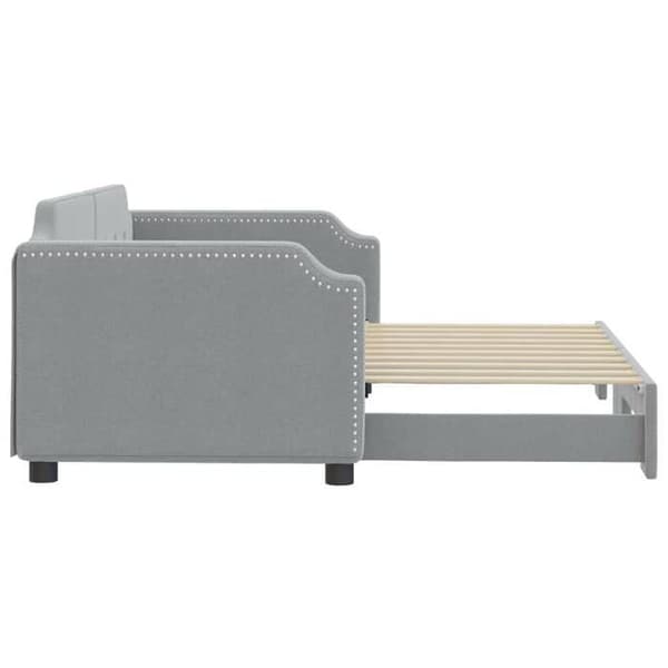 Maison Exclusive - Sovesofa med udtræksseng lys grå 100x190 cm stof