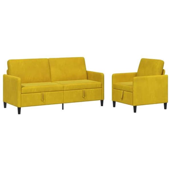 Maison Exclusive - Soffa med förvaring 2 st Gul Polyester