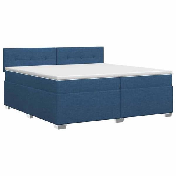 Maison Exclusive - Boxspring säng med madrass Blå 200 x 200 cm Tyg Blå
