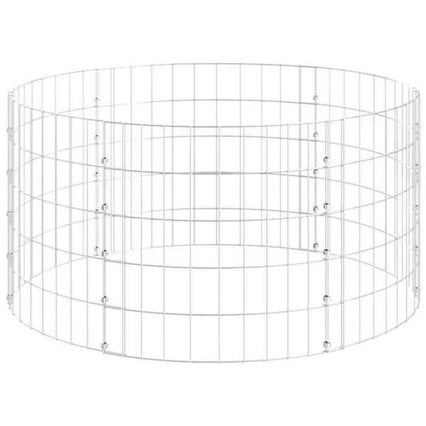 Maison Exclusive - Cirkulär gabionstolpe Galvaniserat stål Ø100x50 cm silver-