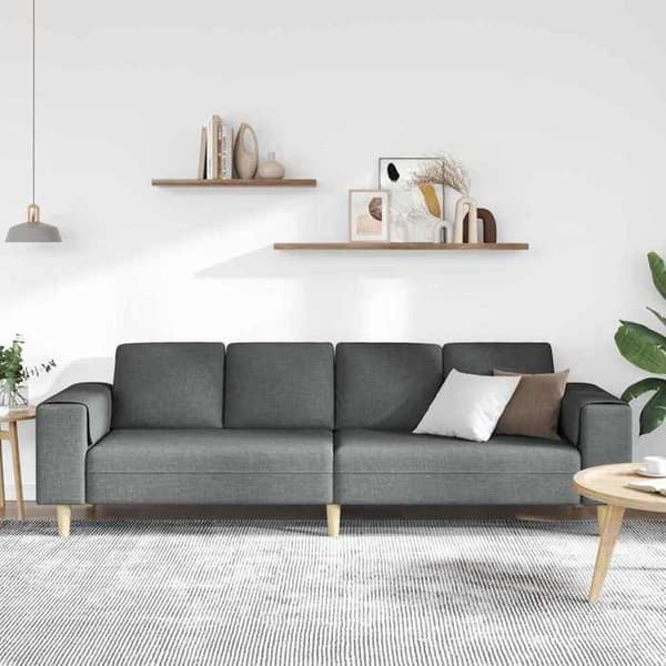 Soffa - EXKLUSIVT HUS - 250 x 77 x 76 cm - Mörkgrå - Polyesteröverdrag - Träben Mörkgrå