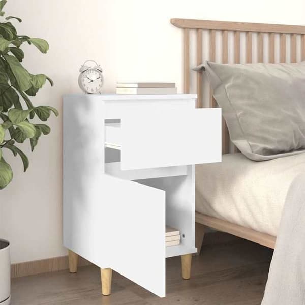 Nattabeller - EKSKLUSIV HUS - Sæt med 2 stk. - Hvid - 40x35x70 cm - Spånplader Vit