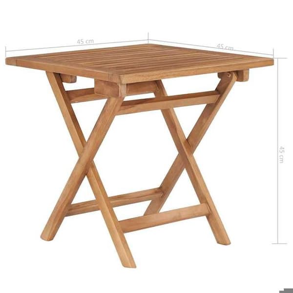 Maison Exclusive - Fällbord för trädgård 45x45x45 cm i solid teakträ Naturligt trä (teak)
