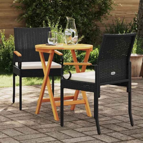 Maison Exclusive - Havestole 2 stk Sort og cremehvid