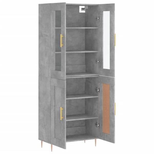 Maison Exclusive - Buffé hög Grå betong 69,5x34x180 cm Ingenjörsträ