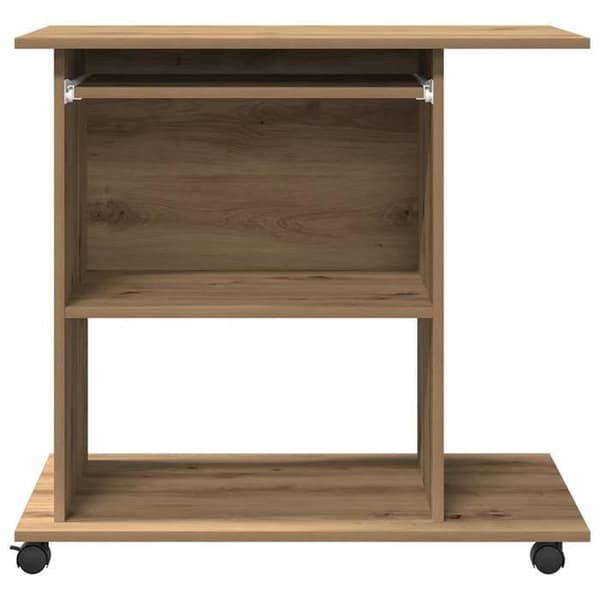 Maison Exclusive - Håndlavet computerbord i egetræ 80x50x75 cm ingeniørtræ